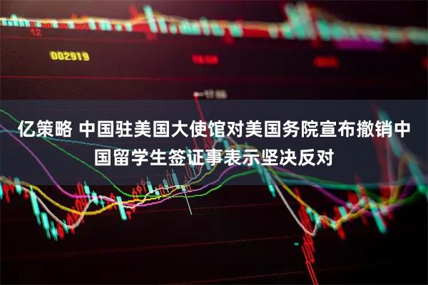 亿策略 中国驻美国大使馆对美国务院宣布撤销中国留学生签证事表示坚决反对