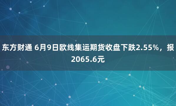 东方财通 6月9日欧线集运期货收盘下跌2.55%，报2065.6元