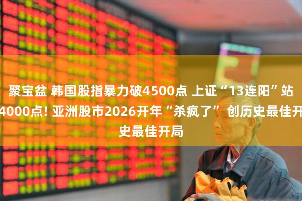 聚宝盆 韩国股指暴力破4500点 上证“13连阳”站稳4000点! 亚洲股市2026开年“杀疯了” 创历史最佳开局